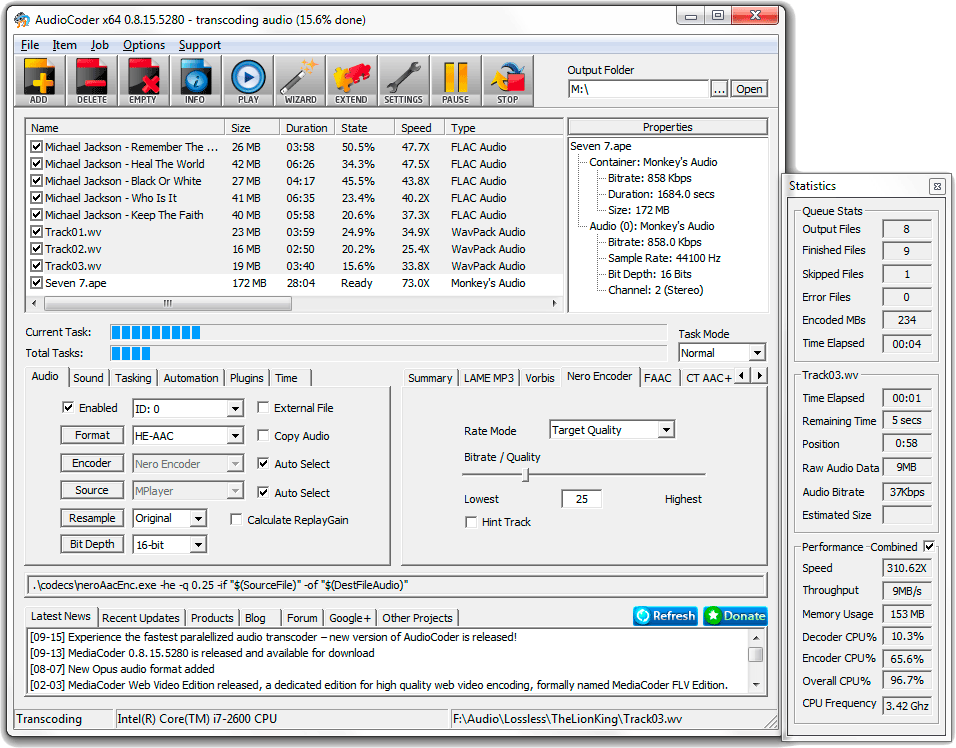 why is mediacoder x64 compressing video